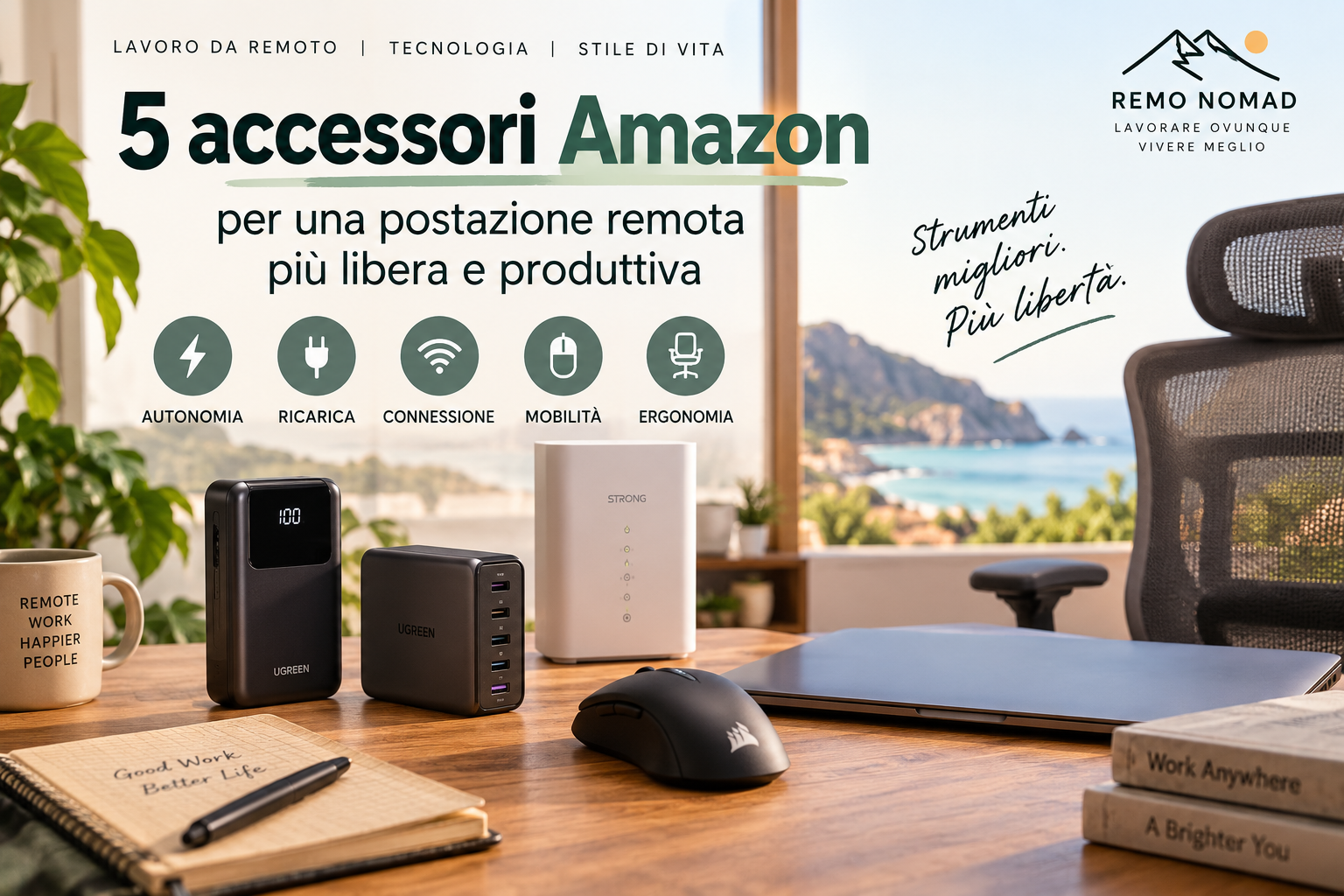 5 accessori Amazon per lavorare da remoto: autonomia, connessione ed ergonomia
